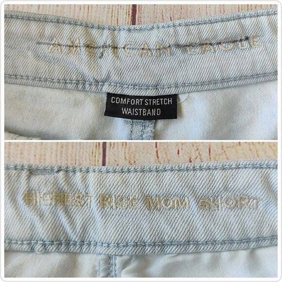 American Eagle Distressed Highest Rise Mom Shorts sz 2 - Picture 8 of 9